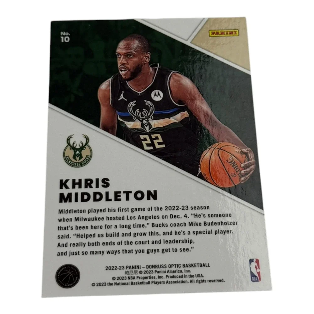2022-23 Panini Donruss Optic Khris Middleton Winner Stays Milwaukee Bucks No. 10